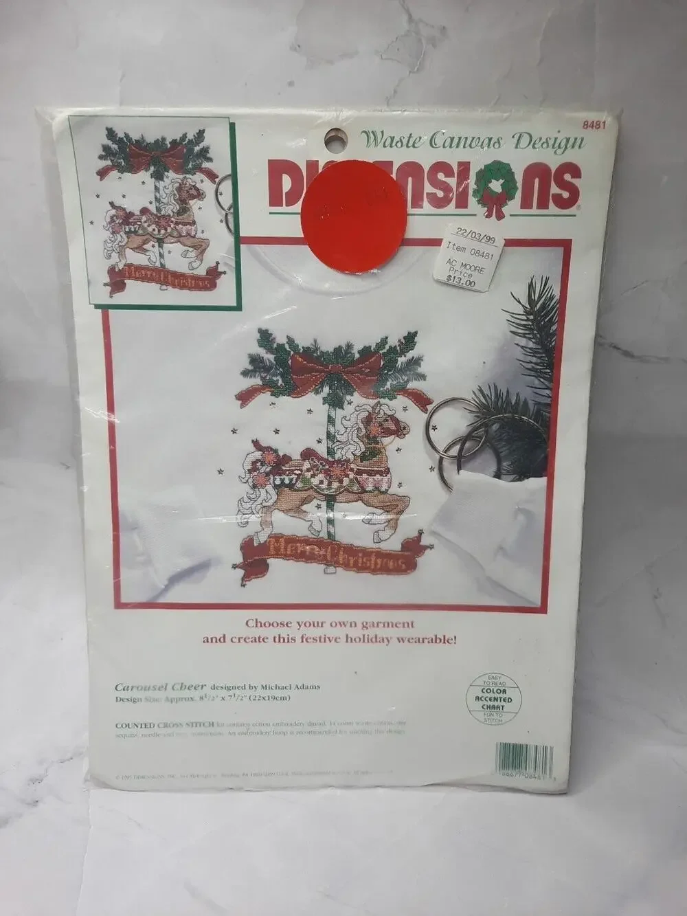 Vintage Dimensions Waste Canvas Design Wearable Carousel Cheer 8481 Christmas